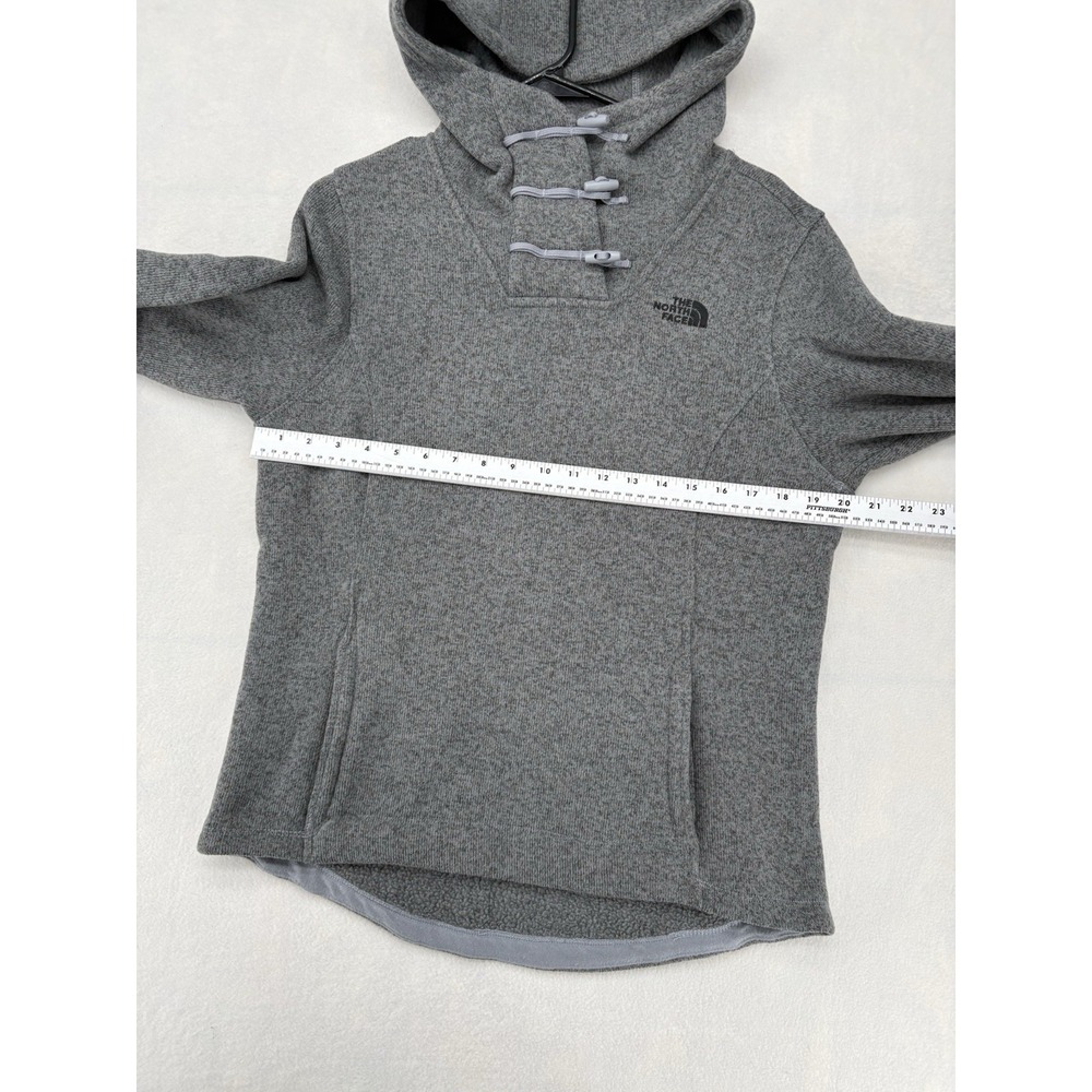 North Face Crescent Hooded Pullover Grey Fleece Toggle Hoodie Womens M NF0A33RB - Picture 13 of 16